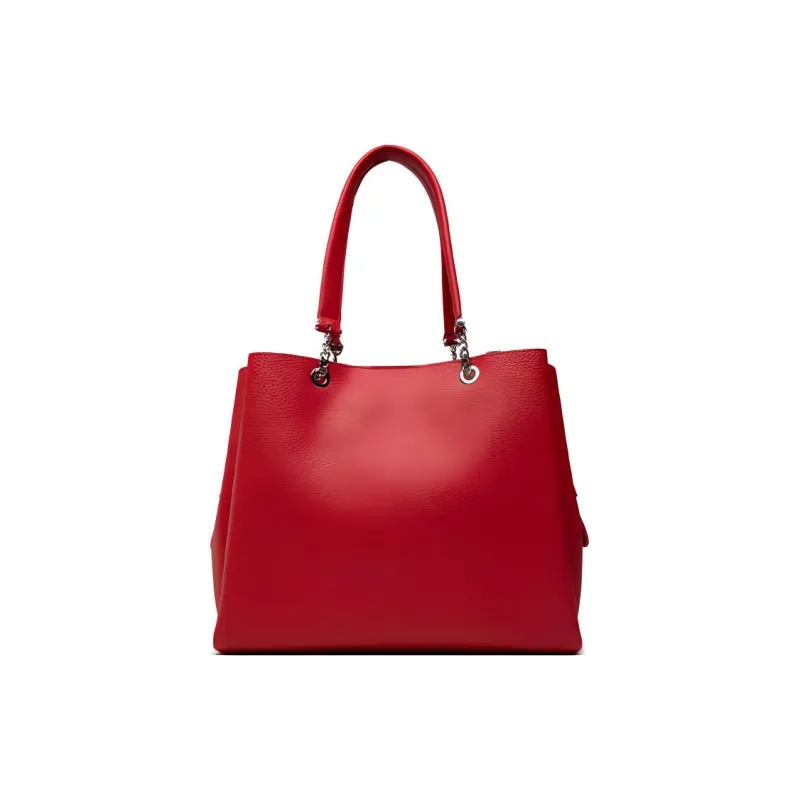 EMPORIO ARMANI Polyurethane Tote Bag, Shopping Bag, Shoulder Bag, Crossbody Bag, Handbag Women's Red-1