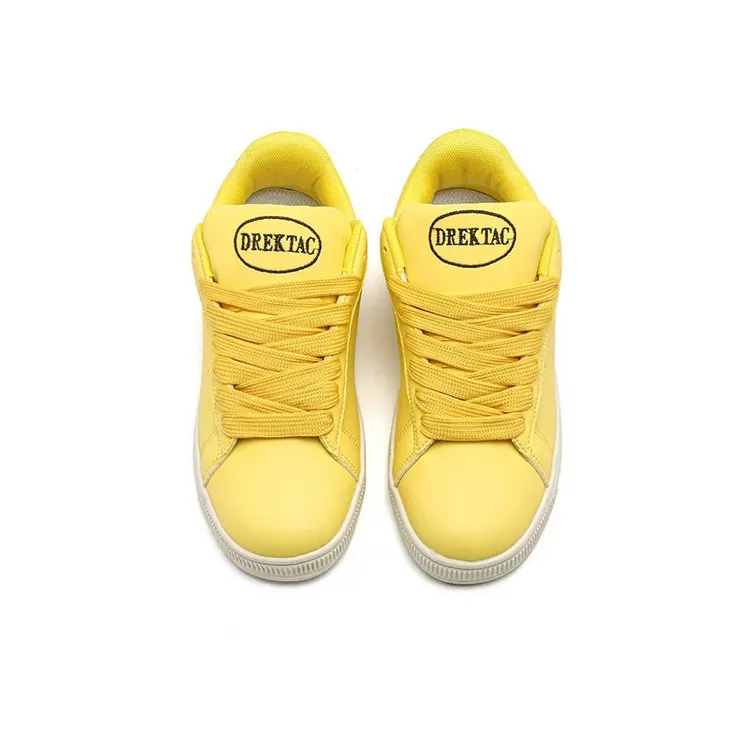 WJA Low-Top Skateboard Shoes Unisex Electric Mother Yellow-3