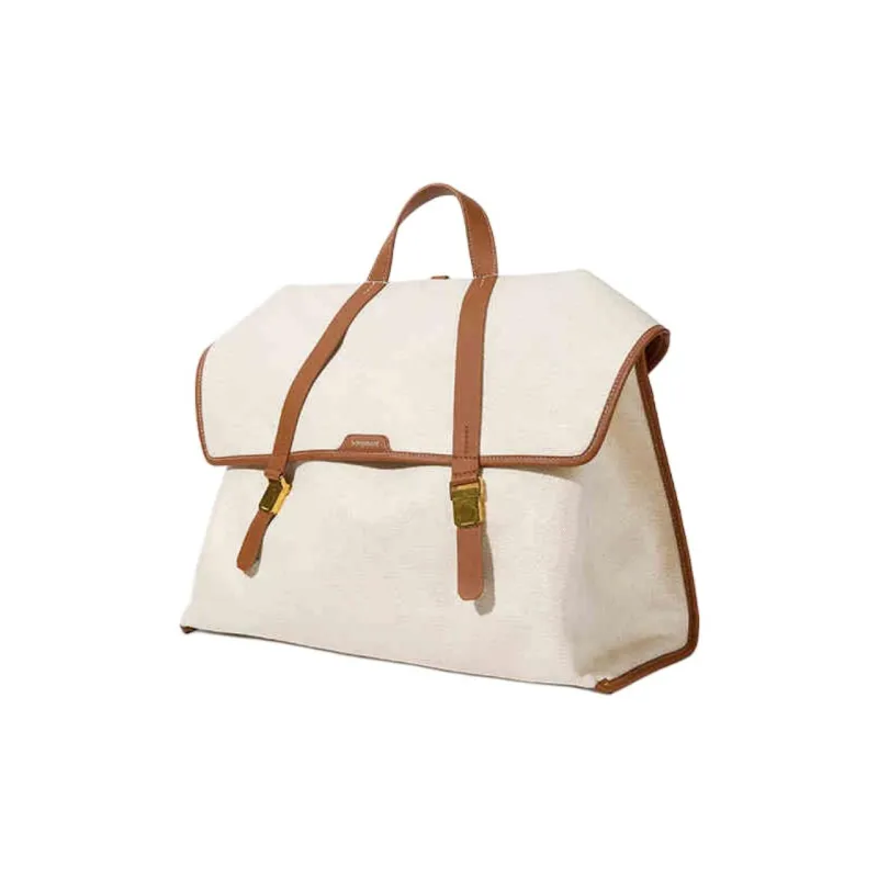 Songmont Cow Leather With Fabric Backpack Regular Unisex Denim Blue/Tea Brown-0