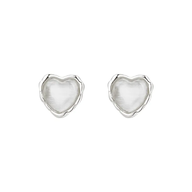 JIACUIYUN Glass Cat Eye Stud Earrings Unisex-0