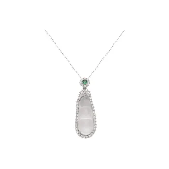 Double Happiness Gift Chalcedony Necklaces Unisex