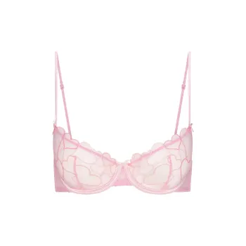 SKIMS Valentine's Day Collection SS25 EMBROIDERED TULLE UNLINED DEMI BRA Bra Women's BUBBLE GUM/Bubble Gum