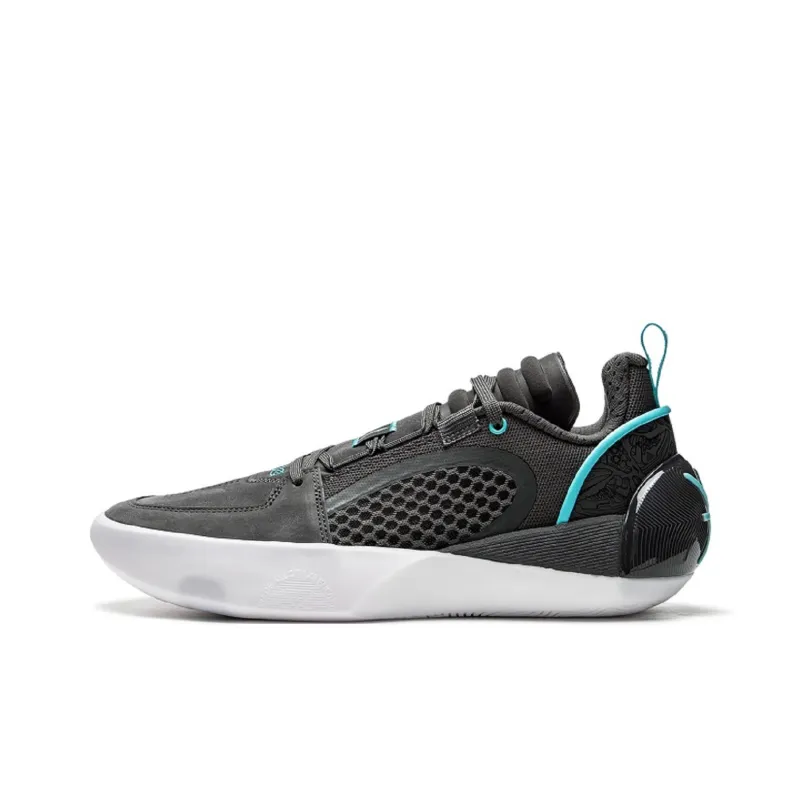 LiNing All City 12 Encore Slip-Resistant Cushioning Low-Top Basketball Shoes Men's Obsidian Gray-0