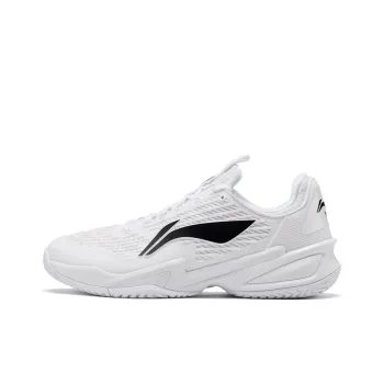 LiNing Wear Resistant Support Rebound Low Top Tennis Shoes Men's White Black