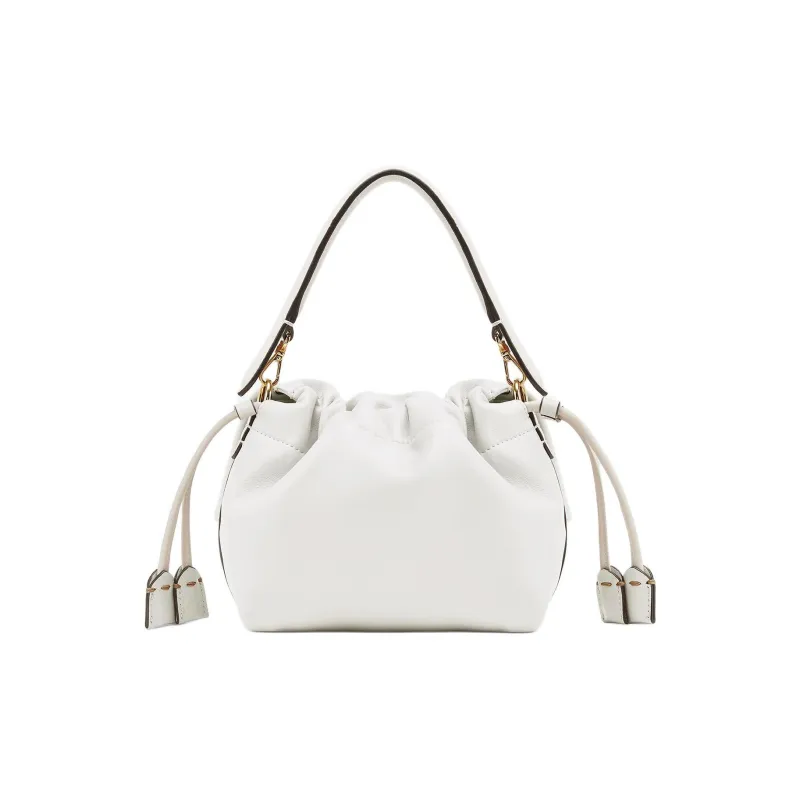 FENDI Baguette Lambskin Handbag Small Size Women's White-1