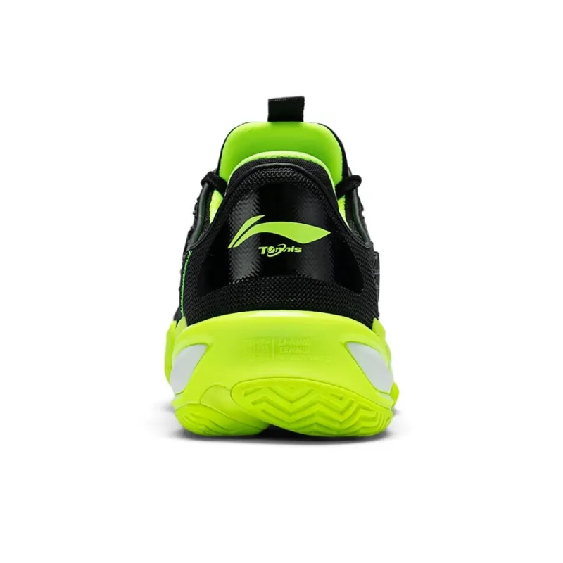 LiNing Wear-Resistant Support Rebound Low-Top Tennis Shoes Unisex Black Green-3