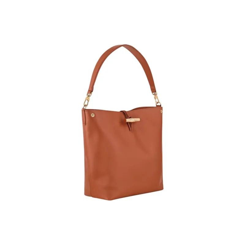 LONGCHAMP Le Roseau Calfskin Shoulder Bag Women's Chestnut-1