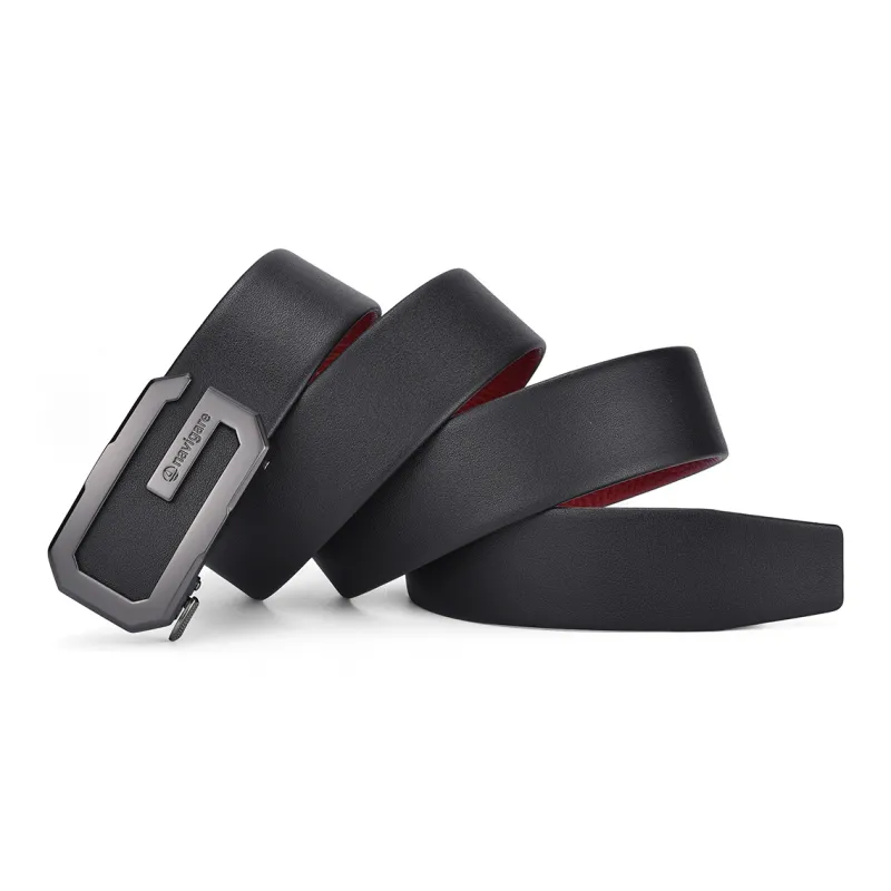 NAVIGARE Top Grain Cow Leather Leather Belts Men's 3.5cm-3