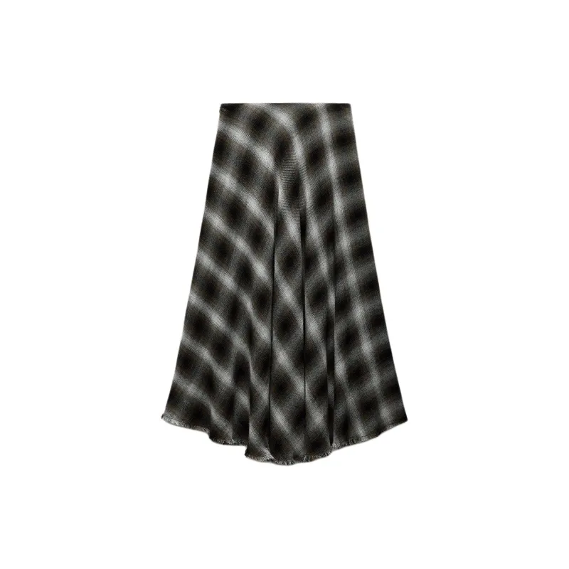 ZARA ZW Series Casual Long Skirts Women's Brown-1