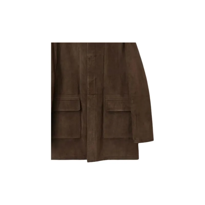 Loro Piana Leather Jacket Men's Brown-4