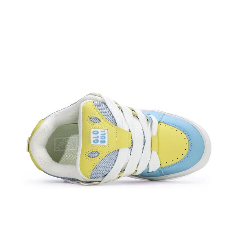 GLO BULL Coverage Anti-Slip And Wear-Resistant Low-Top Skateboard Shoes Unisex Yellow Blue-3