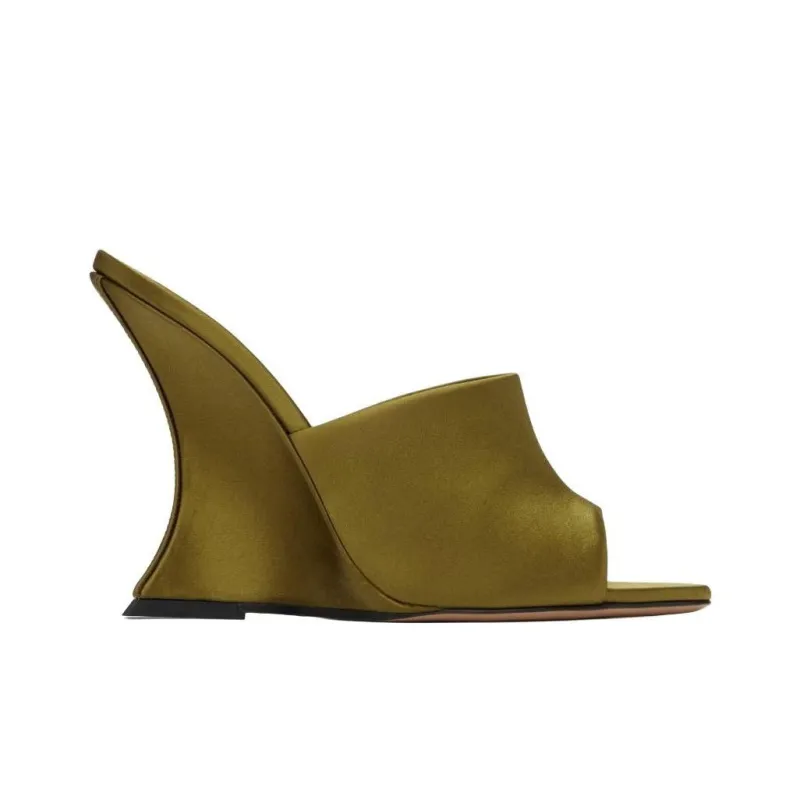 Paris Texas Slide Slippers Women's Army Green-1