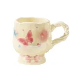 Cream Butterfly Pink Single Cup