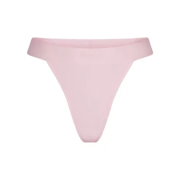 SKIMS Valentine's Day Collection SS25 COTTON RIB THONG Underpants Women's CHERRY BLOSSOM/Cherry Blossom