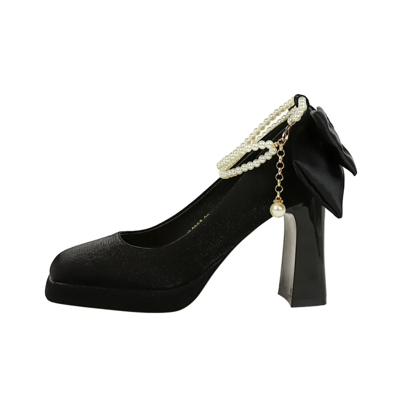 QITUMAUL Chunky Heel High Heels Women's-2