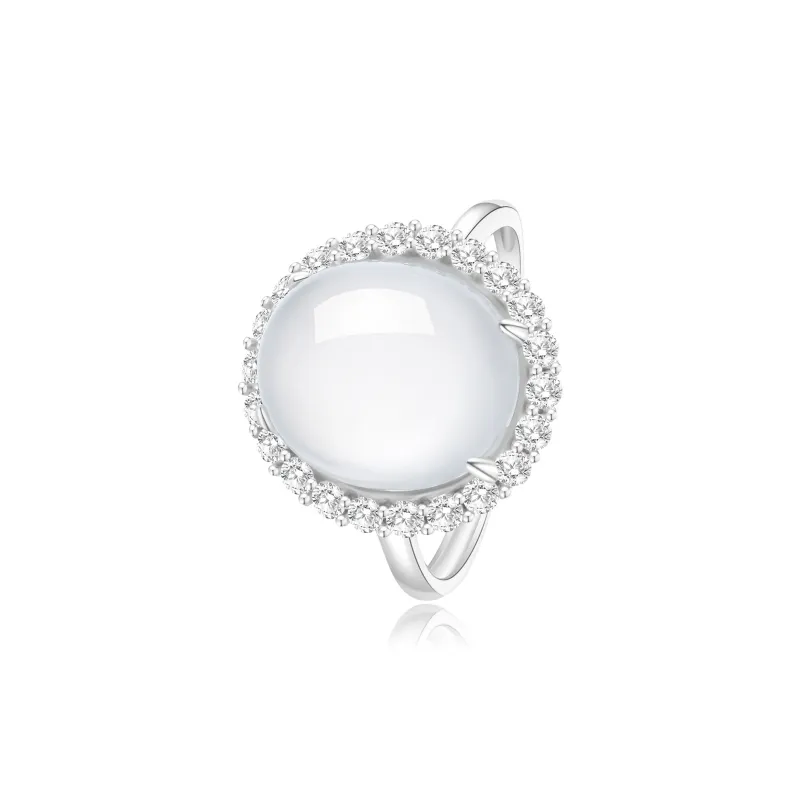 Lao Feng Xiang Chalcedony Rings Women's-0