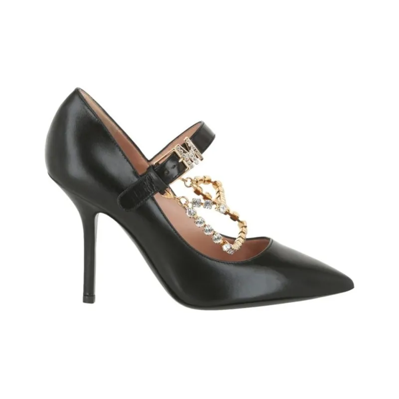 MOSCHINO Slim Heel High Heels 10cm Women's Black-1