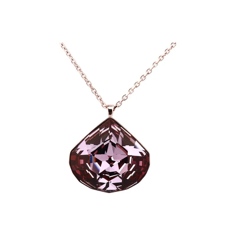 Swarovski Crystal Alloy Gold-Plated Silver-Plated Necklaces Unisex Pink-0