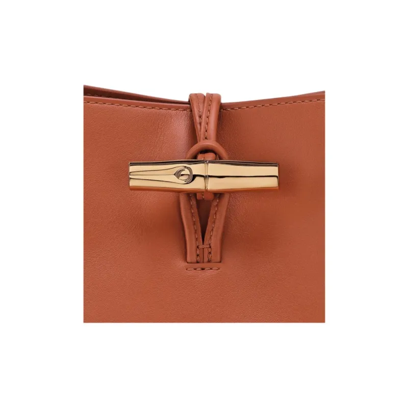 LONGCHAMP Le Roseau Calfskin Shoulder Bag Women's Chestnut-3