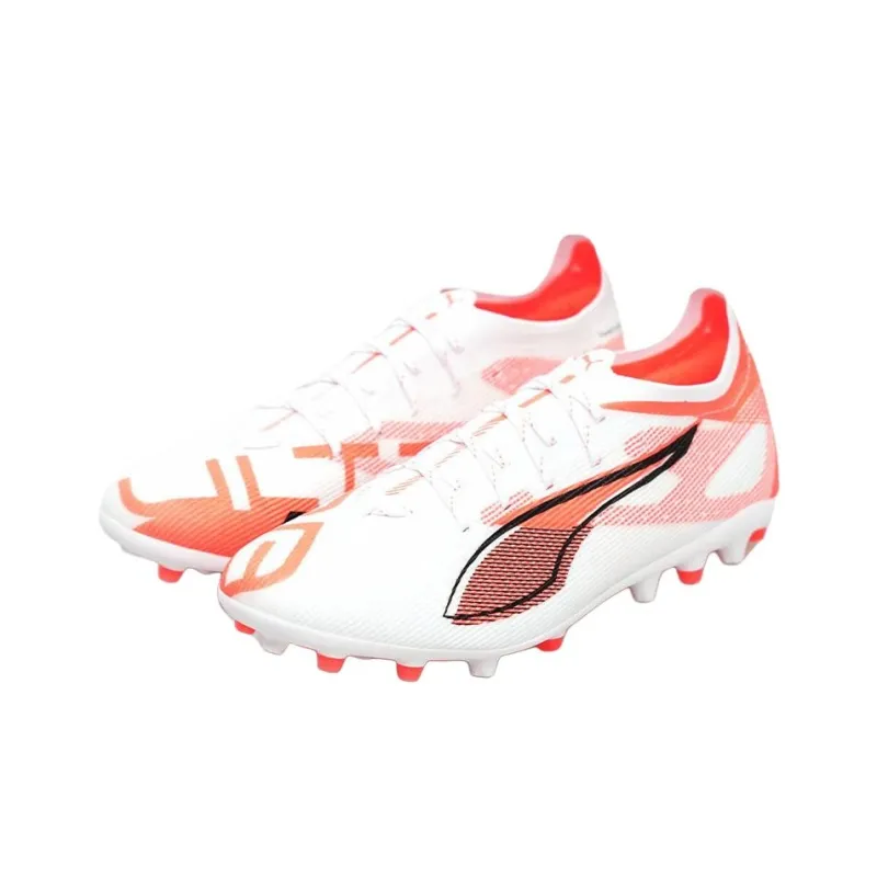 PUMA Ultra 5 Pro MG Rubber Short Studs Cushioning Soccer Shoes Unisex White Orange-2