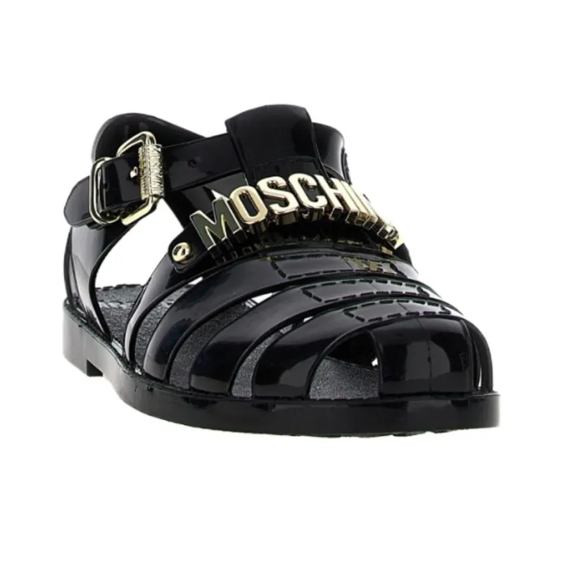 MOSCHINO Jelly Logo Plaque Sandals-2