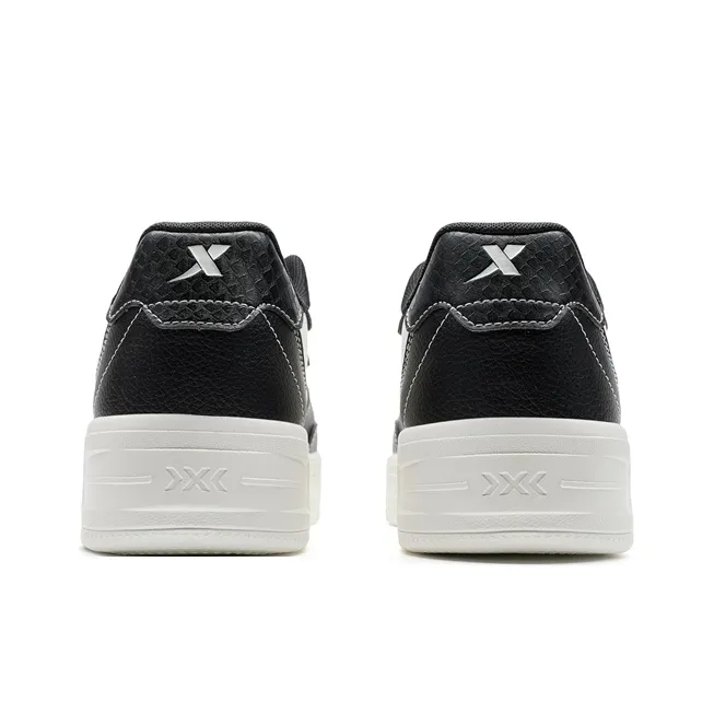 XTEP Air Force One Coverage Slip-Resistant Support Low-Top Skateboard Shoes Men's Black White-4