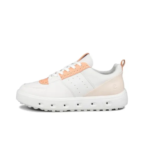 Ecco Street 720 Series Low-Top Golf Shoes Women's White Orange