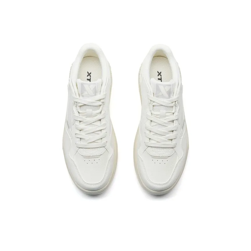 XTEP Air Force One Anti Slip Wear Resistant Low Top Skateboard Shoes Men's Sail White-3