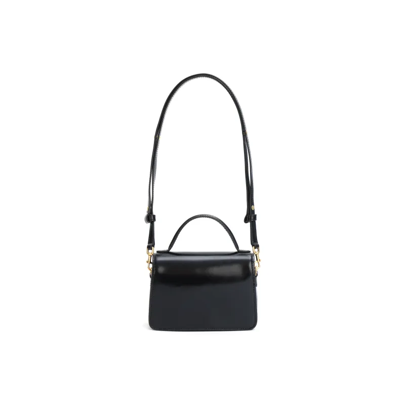 TORY BURCH Robinson Spazzolato Small Top Handle Black-2