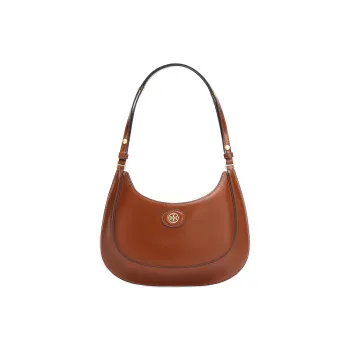 TORY BURCH Robinson Cow Leather Crescent Bag Handbag Shoulder Bag Women's Brown