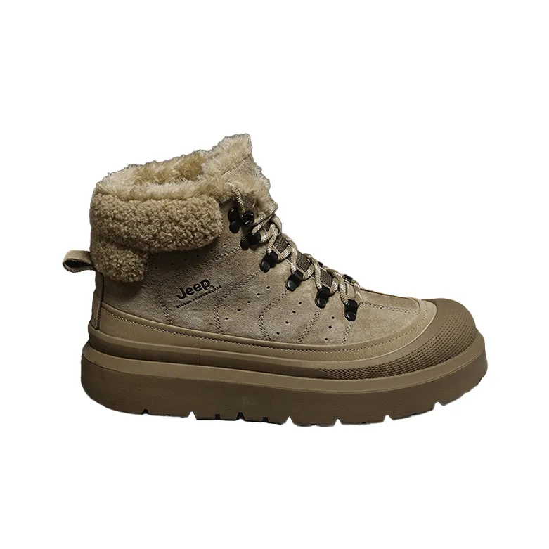 Jeep Warm And Wear Resistant Short Snow Boots Men's Brown-1