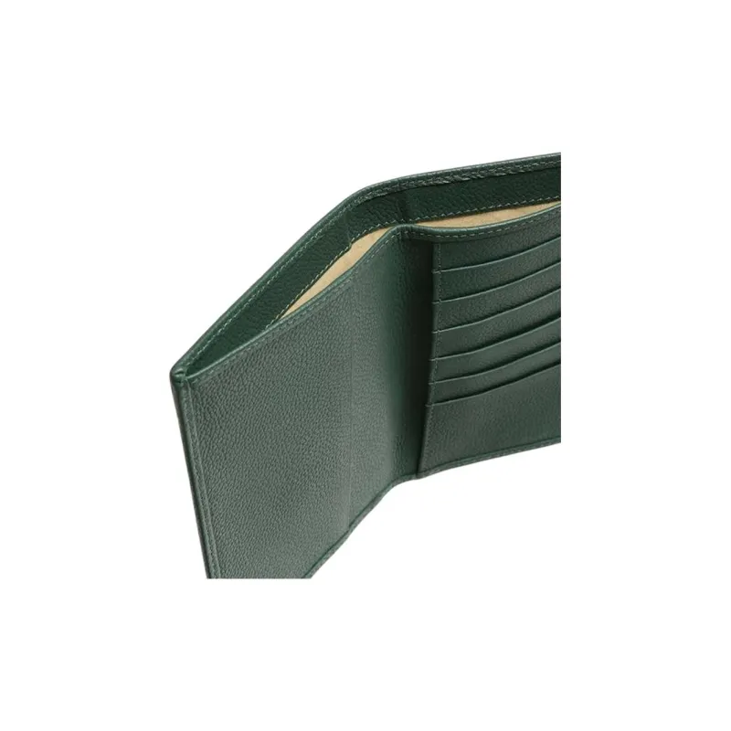 ZARA Cow Leather Wallet Men's Green-2