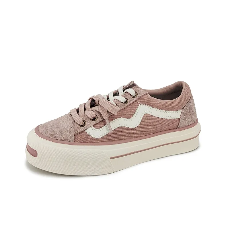 FZTZ Height Increasing Anti-Slip And Wear-Resistant Low-Top Skateboard Shoes Women's-6