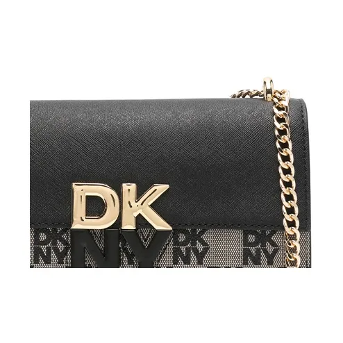 DKNY PVC Shoulder Bag Crossbody Bag Regular Women's Black & Beige-3