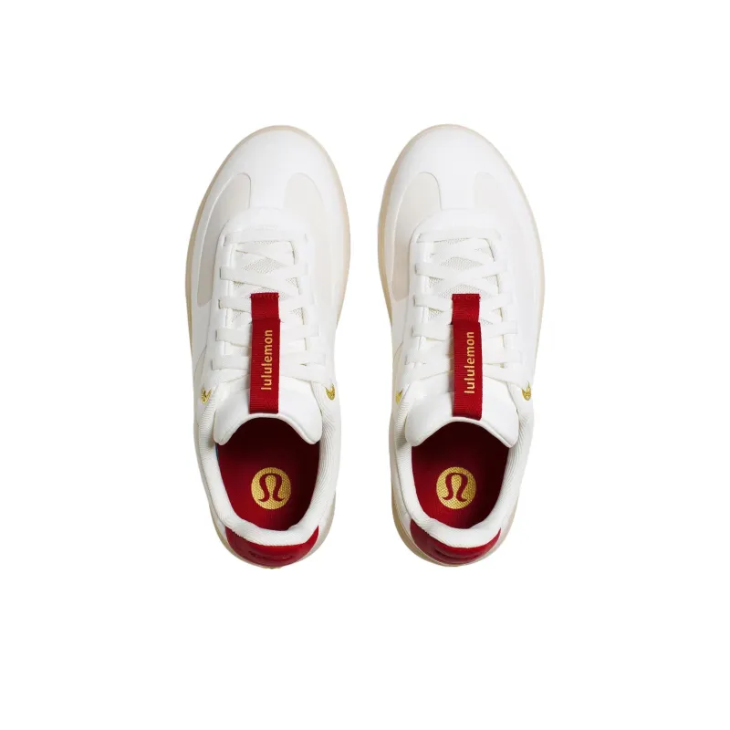 Lululemon Anti Slip Wear Resistant Low Top Casual Shoes Women's White Red-3