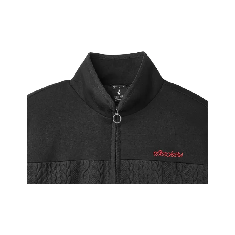 Double Sided Jacquard Skechers New Year 2025 New Year Puffer Jacket Women's Carbon Black-3