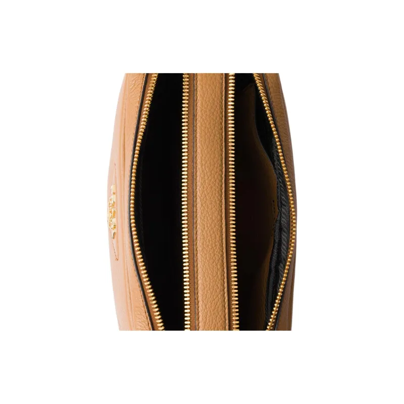 PRADA Leather Shoulder Bag Trumpets Women's Caramel-5