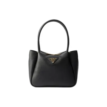 PRADA Leather Shoulder Bag Crossbody Bag Handbag Small Size Women's Black
