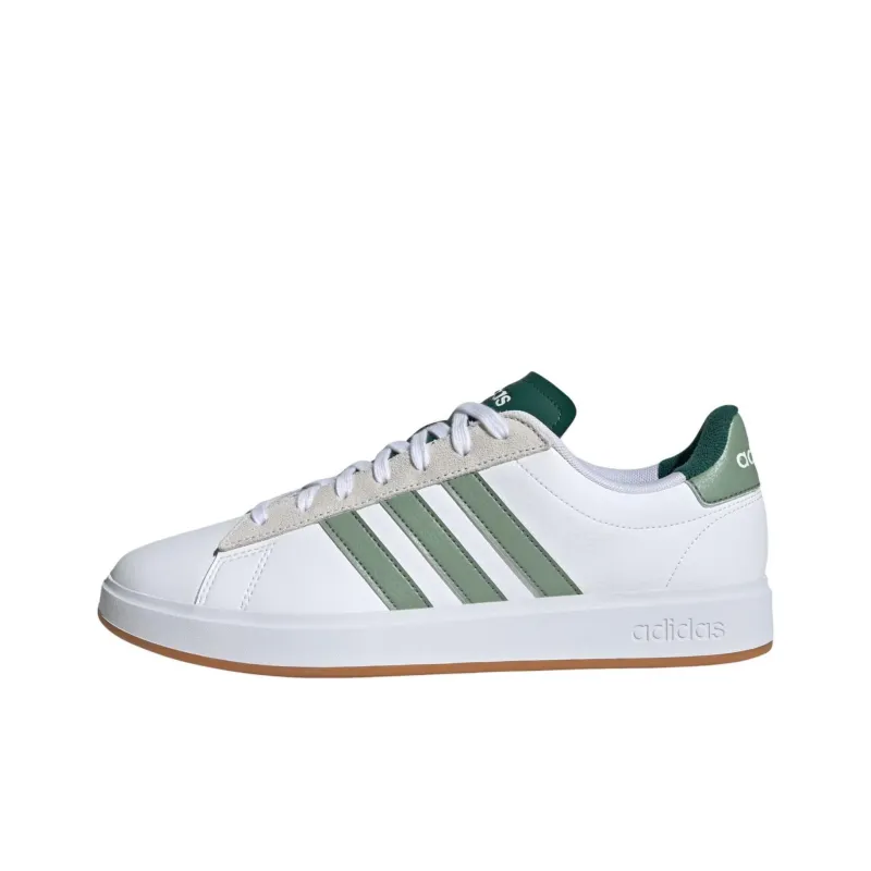 Adidas GRAND COURT 2.0 Anti Slip Wear Resistant Low Top Skateboard Shoes Men's White Green-0