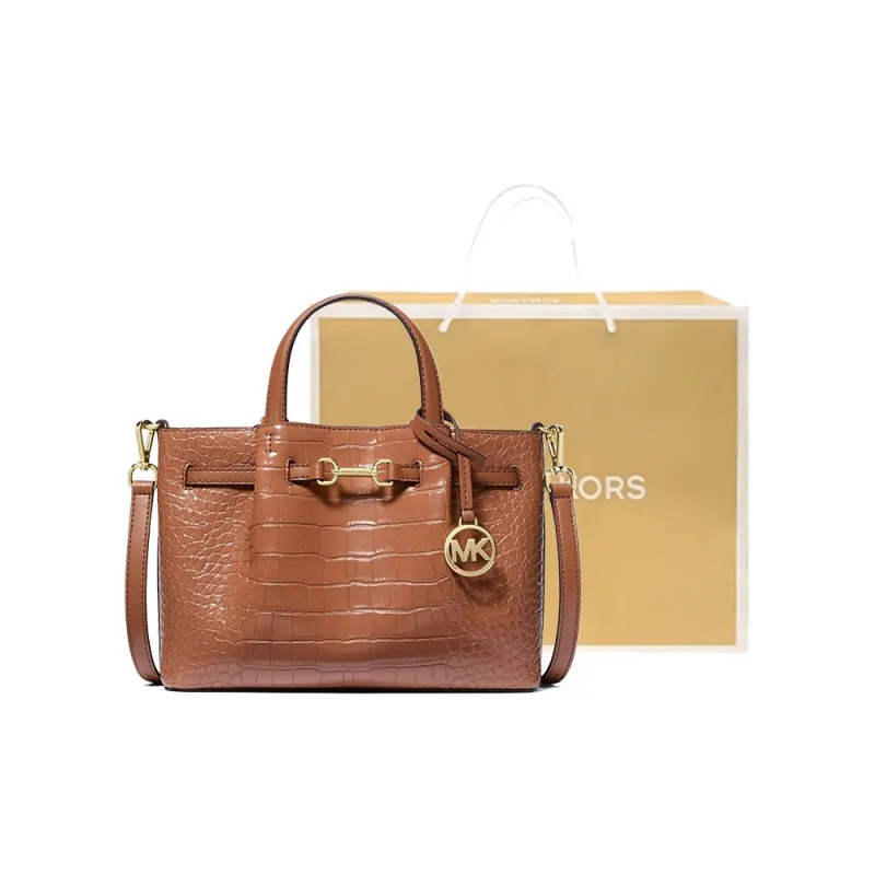 MICHAEL KORS Carson Small Crocodile Embossed Satchel-4