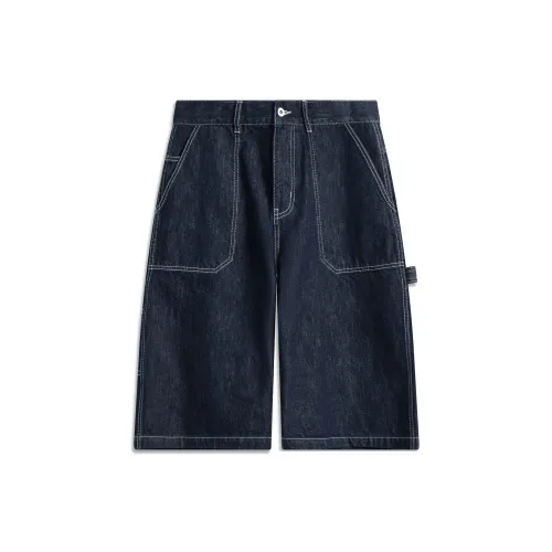 LiNing Sports Life Collection Denim Shorts Men's Blue Cow
