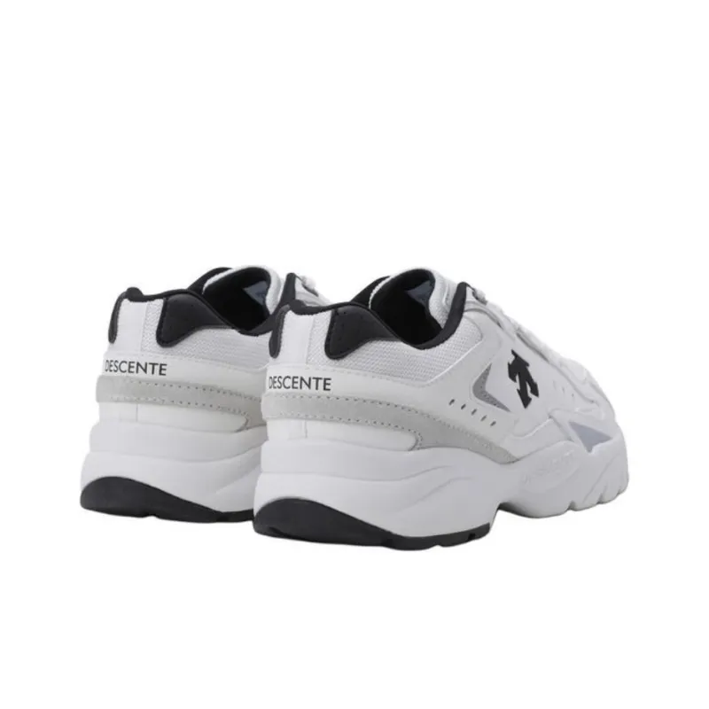 DESCENTE Anti Slip Wear Resistant Low Top Casual Shoes Unisex White Black-2