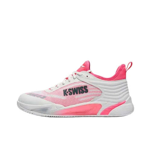 KSWISS Wear Resistant Low Top Tennis Shoes Men's White Pink