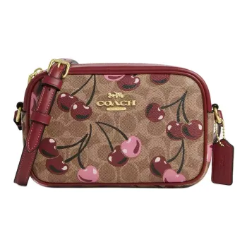 COACH Jamie Coated Canvas Camera Bag, Crossbody Bag, Shoulder Bag Small Size Women's Tan