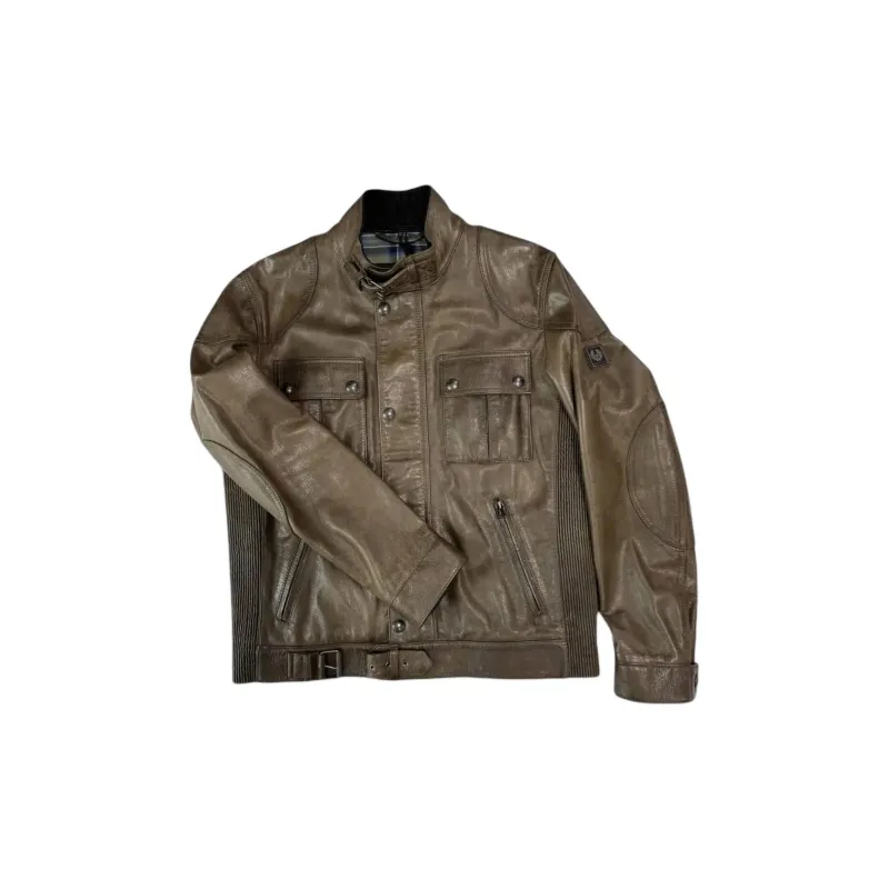 Belstaff Leather Jacket Men's Bronze-2