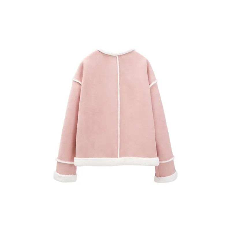 Love To Serve Jackets Coats Women's Pink-1