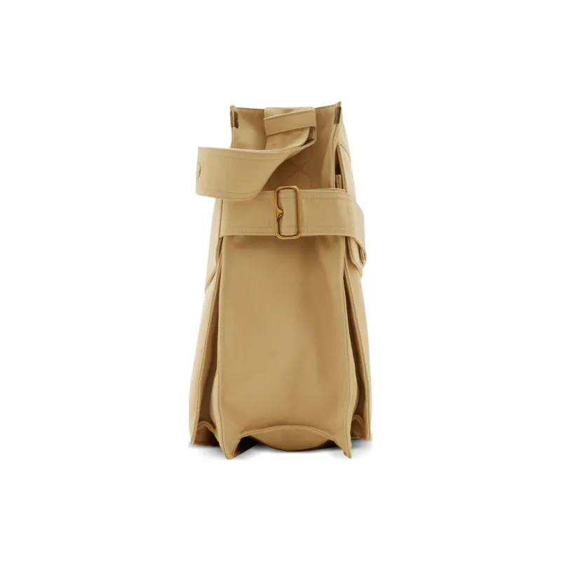 Burberry Leather One Shoulder Handbag Men Khaki-2