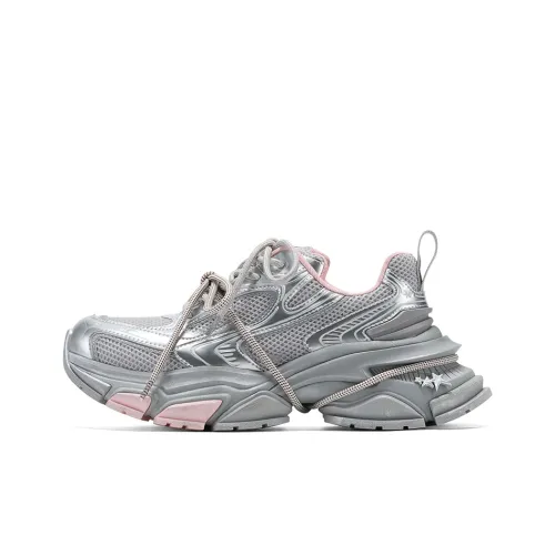 GG CC Distressed Casual Cushioned Slip Resistant Abrasion Resistant Low Top Laced Up Chunky Sneakers Women's