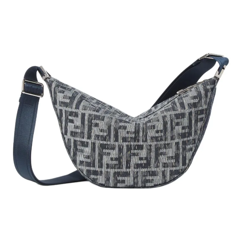 FENDI Cotton Messenger Bag Crossbody Bag Shoulder Bag Small Size Men's Blue-2