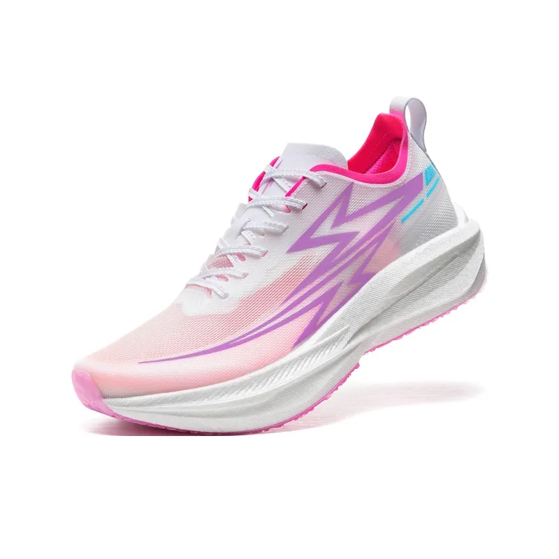 Dynamic Power Anti Slip And Wear Resistant Breathable Low Top Carbon Plate Running Shoes Unisex Dream Pink-1